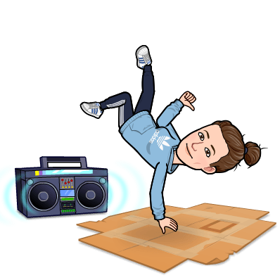 doing a breakdance move called the freeze with boombox in background